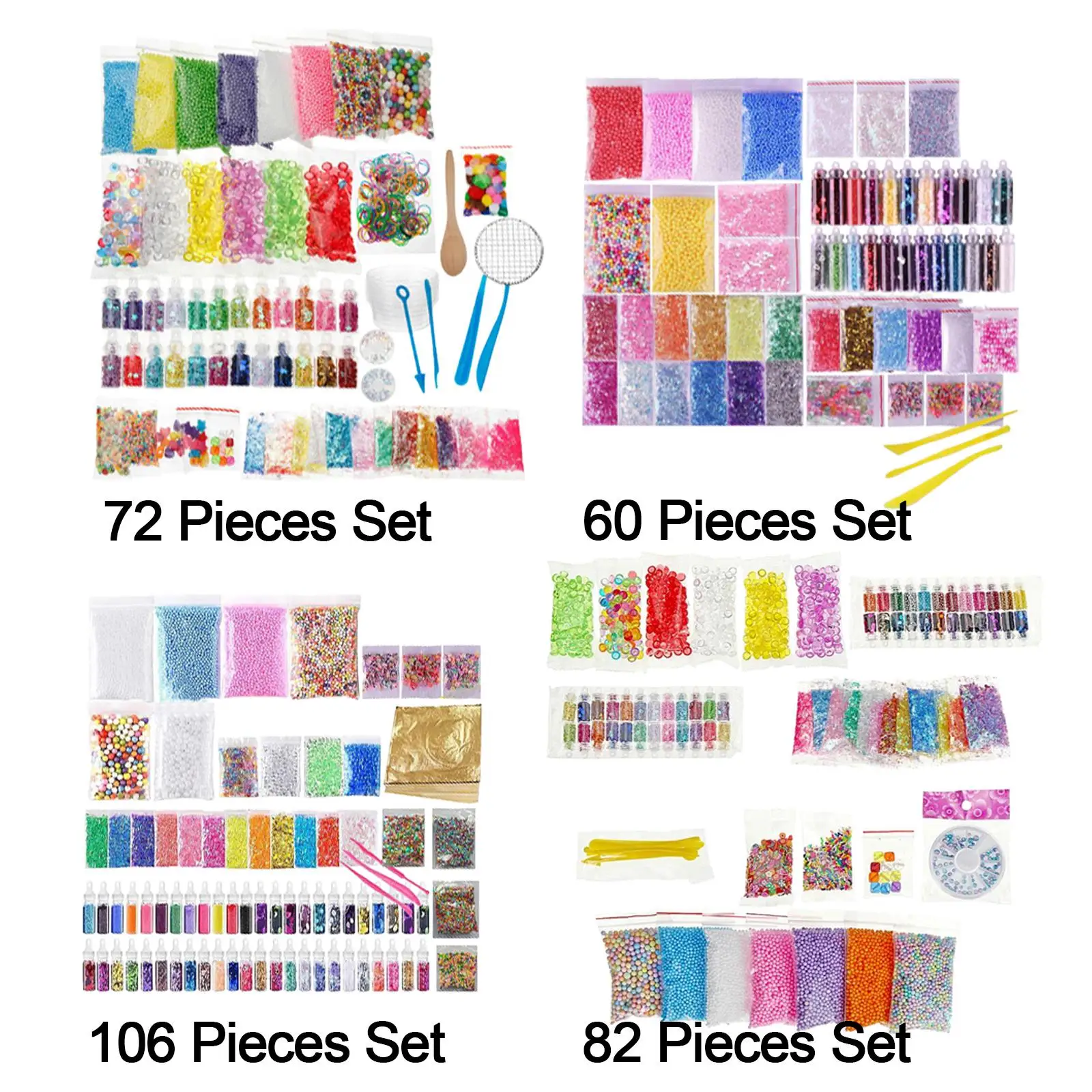 

Multicoloured Slime Making Supplies Kit Glitter Foam Balls Slime Charm Slime Add Ins DIY Handmade Crafts for Kids Girls Boys