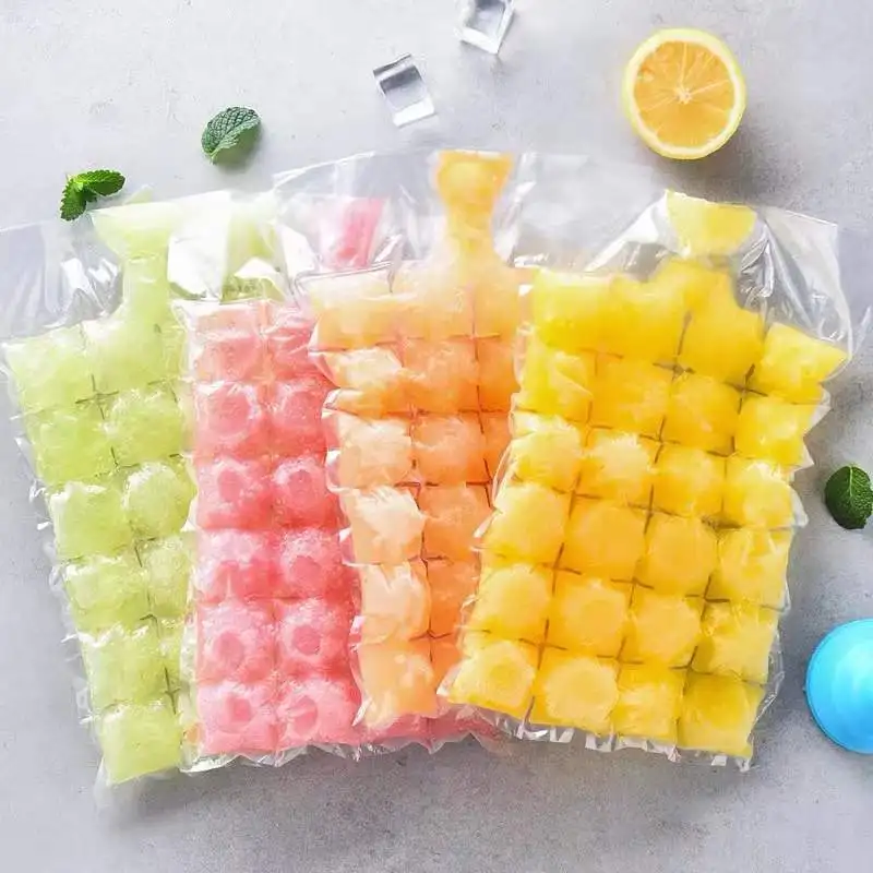 

10Pcs/Pack Ice Cube Mold Disposable Self-sealing Ice Cube Bag Transparent DIY Quick Freezing Ice Making Mold Bag Kitchen Gadgets