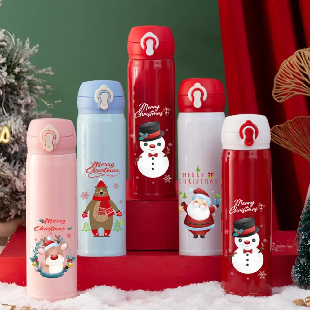 

Water Bottle Vacuum Water Bottle Decorations New Year Gift 3d Cartoon Santa Claus Vacuum Cup With Lid Elk Santa Thermos Cup