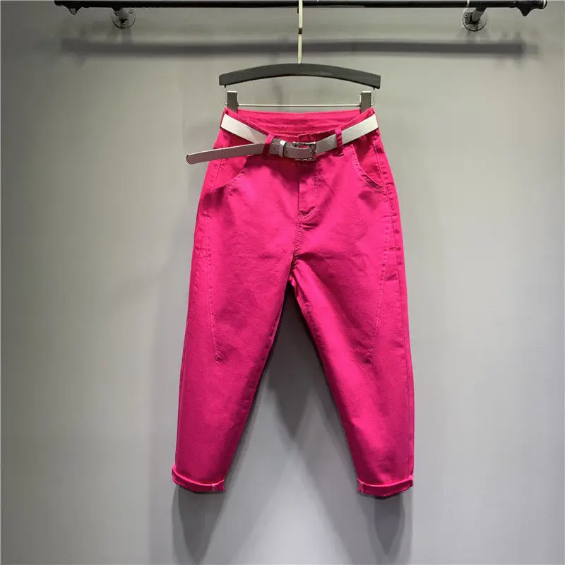 

2023 Spring Summer Jeans Women Vintage High Waist Pants New Casual Loose Wrinkles Denim Streetwear Nine-point Harlen Pants B09