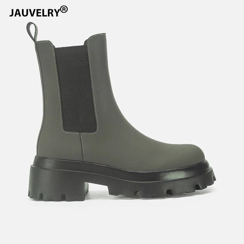 

Женские ботинки челси на массивном каблуке, с круглым носком