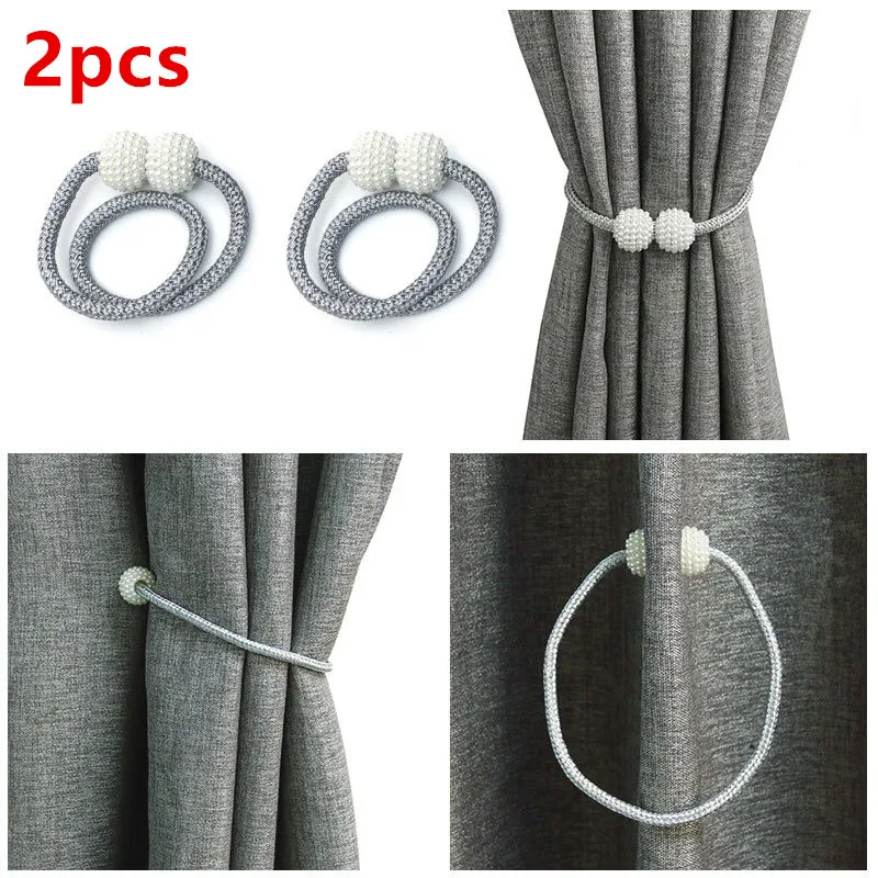 

Жемчужный магнитный зажим для штор, застежка-крючок для штор, держатели для штор с подвесным шариком, магнитные застежки для штор, аксессуар...