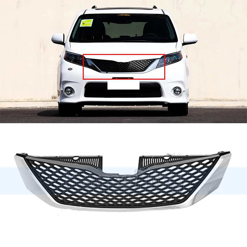 

Автомобильный передний бампер Kamshing, маска-радиатор, решетка радиатора для Toyota Sienna SE 2010-2017, гоночные грили