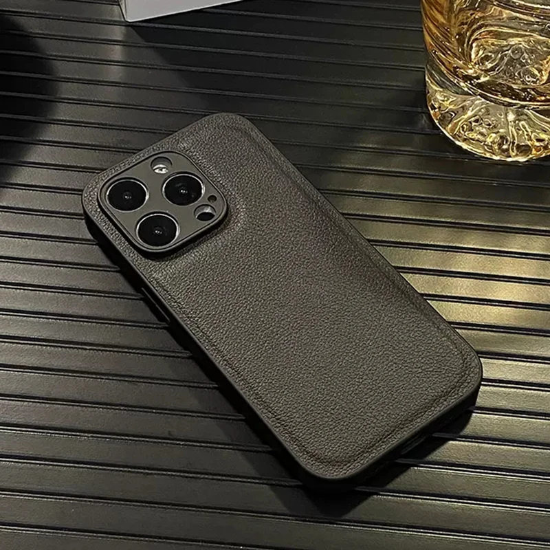 

Phone Case For iPhone 14 13 12 11 Pro MAX Luxury Leather Texture Shockproof Silicone Mini XR X XS 7 8 Plus SE 2020 Back Cover
