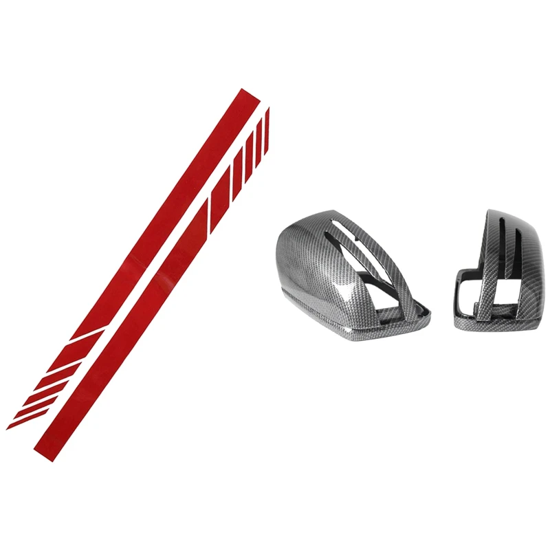

Mirror Stripe Decal Sticker With 2 Pcs Rearview Mirror Cover, For Benz C Class W204 E W212 CLS C218 GLA X156