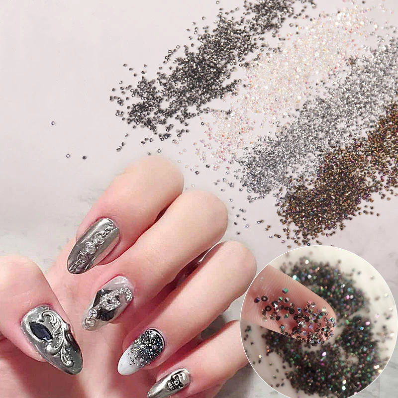 

1440pcs Clear Crystal Gold Silver Diamond 3D Glitter Gem Nail Art Glass Rhinestones Decorations Drill Set Supplies Accessories