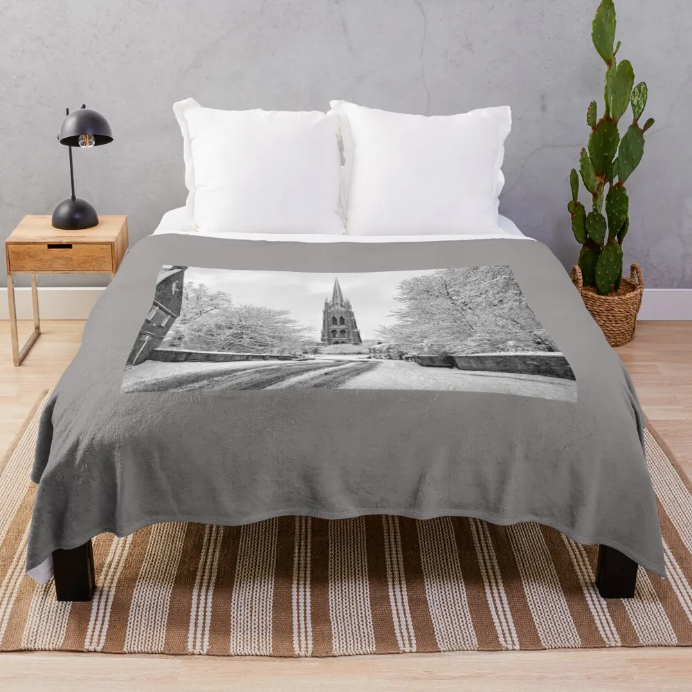

St James' church Louth In The Snow Throw Blanket Sofa Throw Blanket