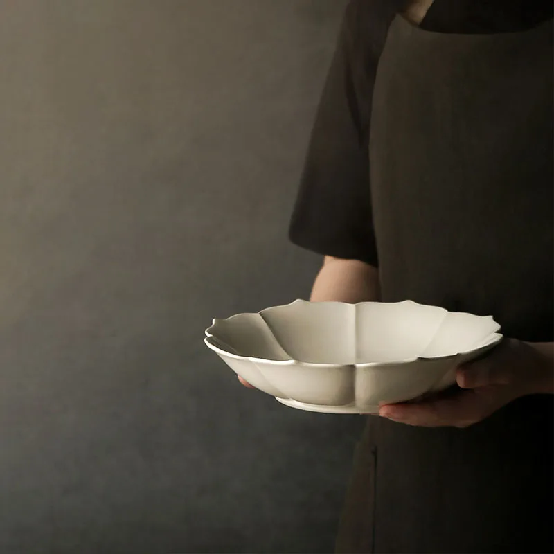 

TingKe лепестки ручной работы в японском стиле керамические чаши и тарелки для отеля ресторана бытовые керамические чаши обеденная тарелка для фруктов