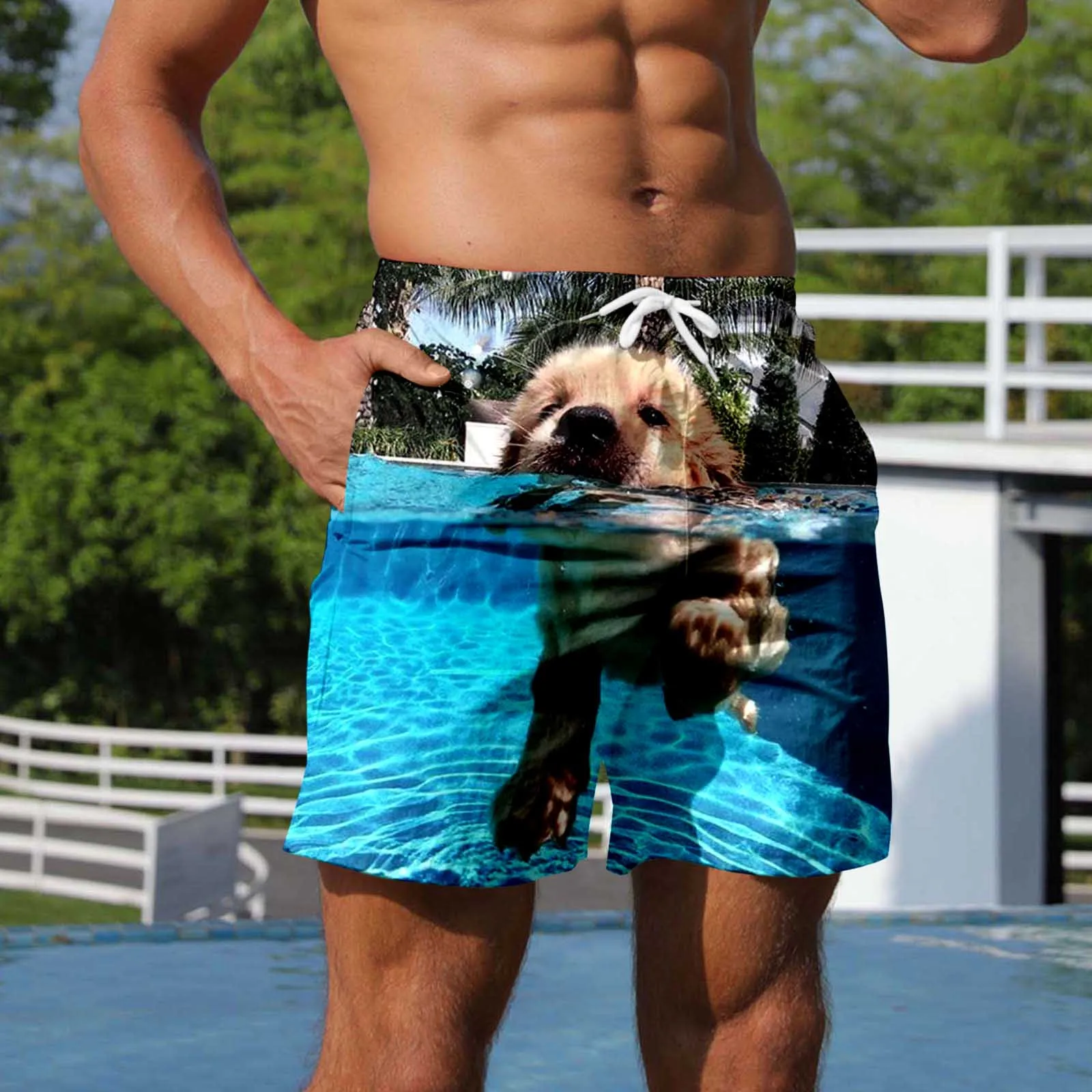 

Male Casual Pants Print Trend Youth Summer Mens Sweatpants Fitness Running Shorts Beach Shorts Mens Board Shorts 44