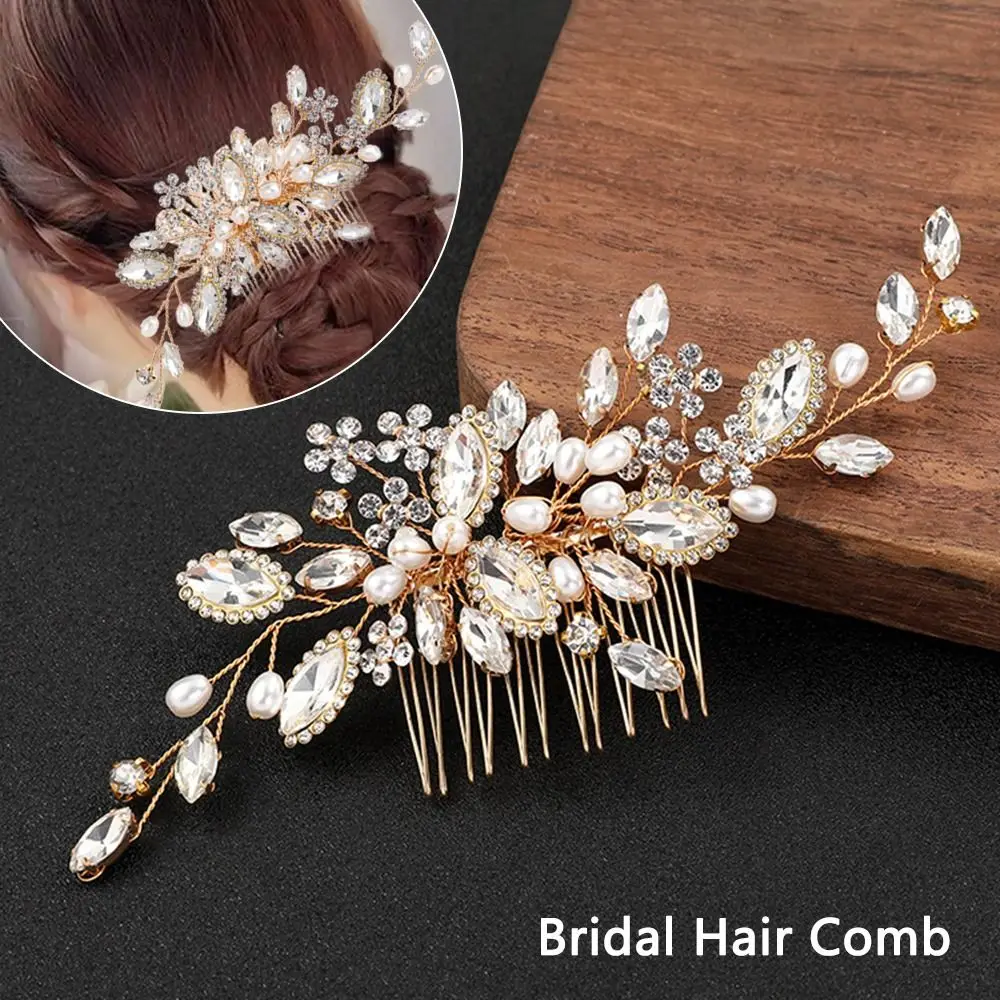 

Fashion Pearl Rhinestone Hairpin Bridal Hair Comb Crystal Hair Comb Wedding Hair Clip Hair Accessories
