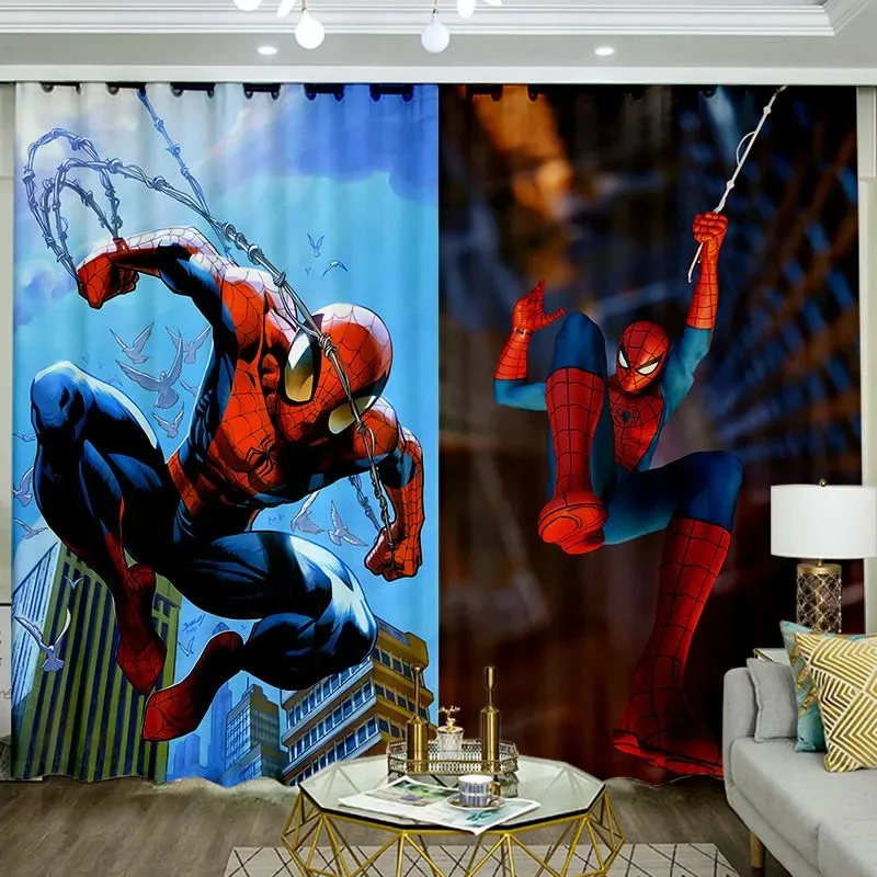 

2 Panels Curtain Disney Curtain Cartoon Spiderman Hero Expedition Blackout Curtain Shading Curtains Custom Curtains Home Decor