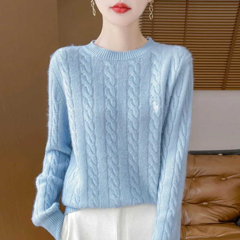 Зима-Осень новый тонкий толстый женский свитер с длинными рукавами повседневный