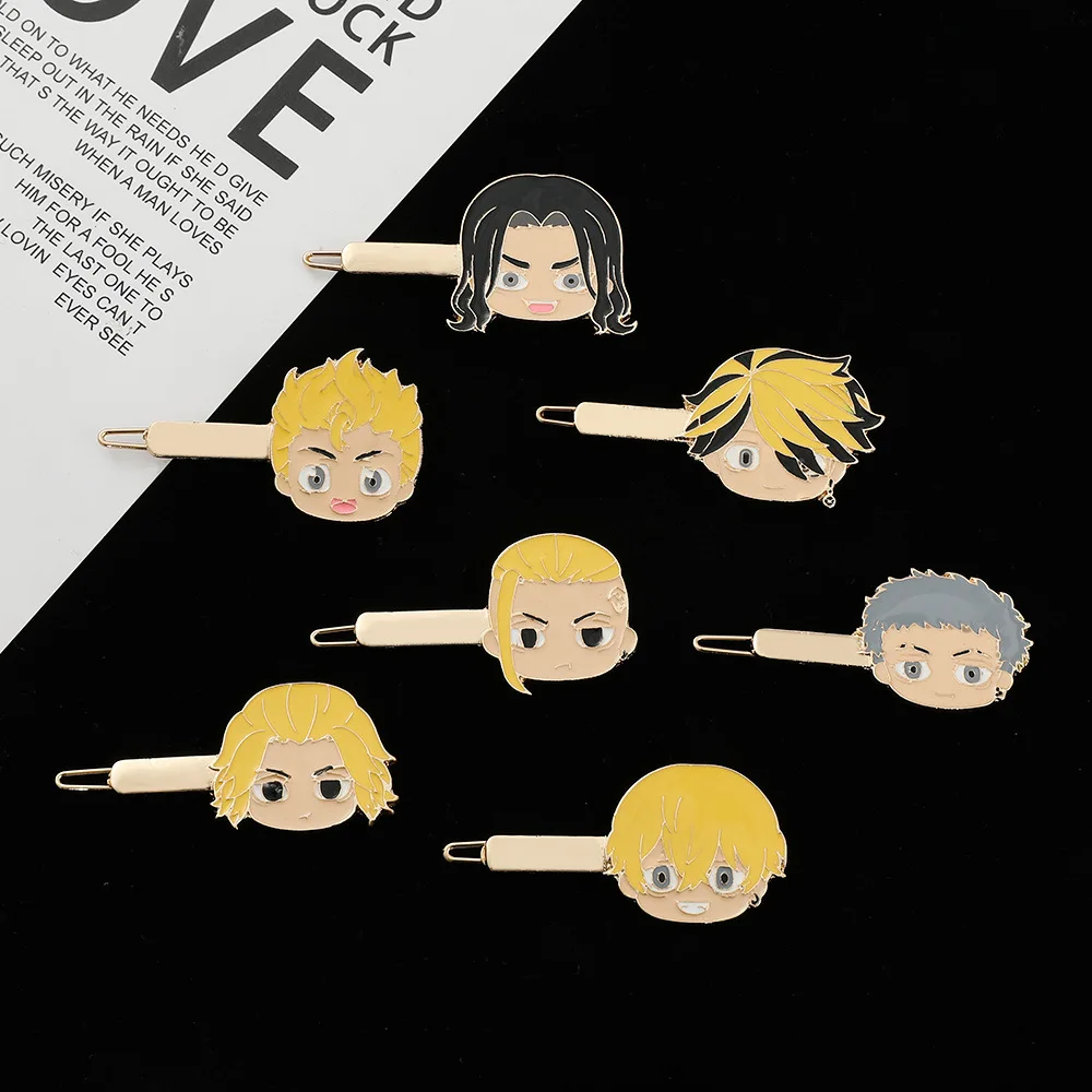 

Japan Anime Tokyo Revengers Manjiro Sano Draken Hairpin 7Pcs Set Fashion Girls Headwear Cartoon Tuck Comb Metal Accessories