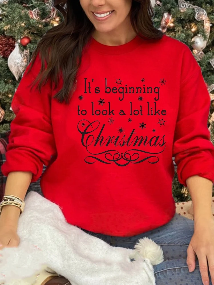 

90s Trend Cute Letter Clothes Pullover Cartoon Merry Christmas Women Fashion Clothing Festival Female Red Graphic Sweatshirts