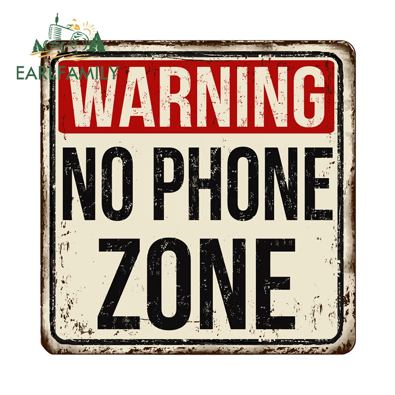 

EARLFAMILY для опасной зоны, винтажная ржавая металлическая наклейка для автомобиля, сделай сам, наклейка с принтом на заказ, подходит для украшения автомобиля