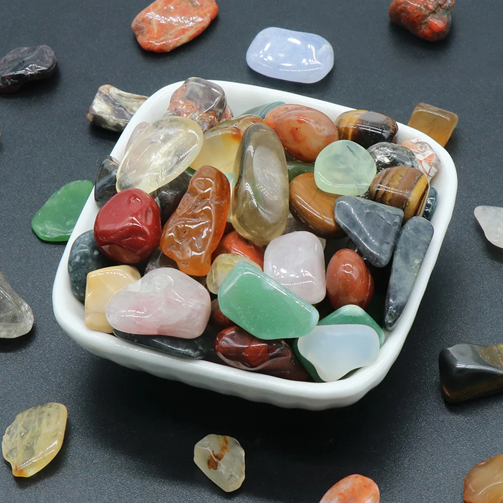 

Natural Gem Irregular Fish Tank Gravel Mixed Color Amethyst Rose Quartz Tiger Eye Green Aventurine Stone Ornaments 100g/bag