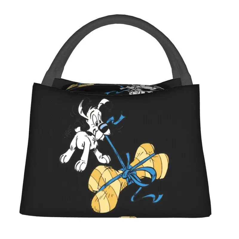 

Funny Asterix And Obelix Dogmatix Insulated Lunch Bags for Camping Travel Cute Cartoon Dog Resuable Thermal Cooler Bento Box