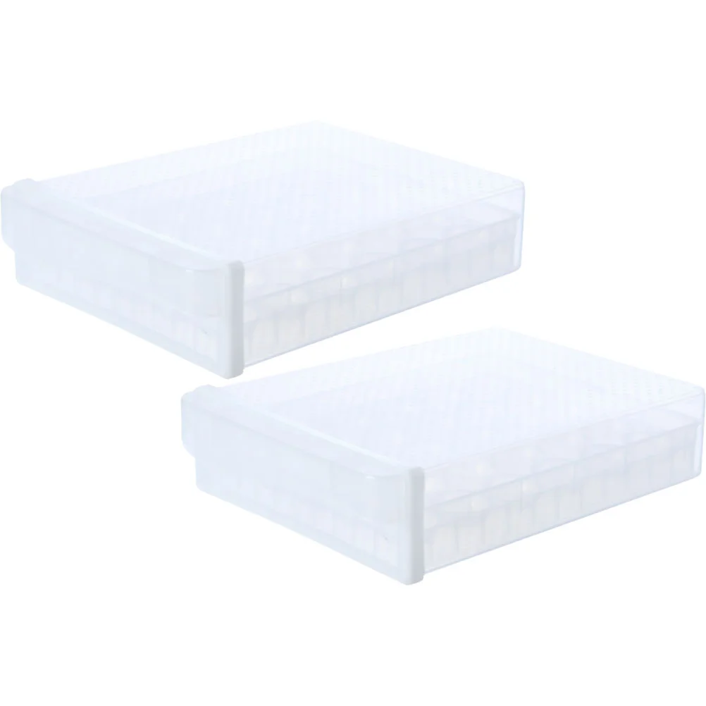 

2pcs Domestic Drawer Type Egg Boxes Egg Containers Transparent Egg Holders For Home Kitchen