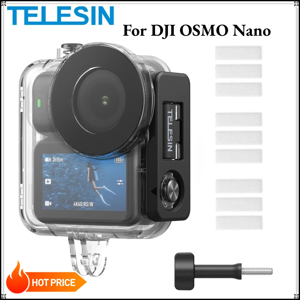Фото Водонепроницаемый чехол TELESIN для подводной съемки на глубине до 60 м для DJI OSMO Nano, противотуманный защитный чехол для подводной камеры DJI Nano Action Camera №1