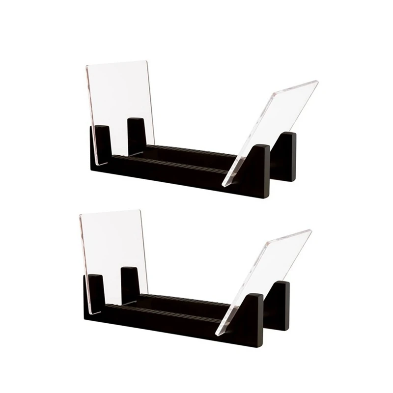 

2 Pcs Vinyl Record Storage -Vinyl LP Record Rack 13.7 Inches Long -Vinyl Record Holders (Black)