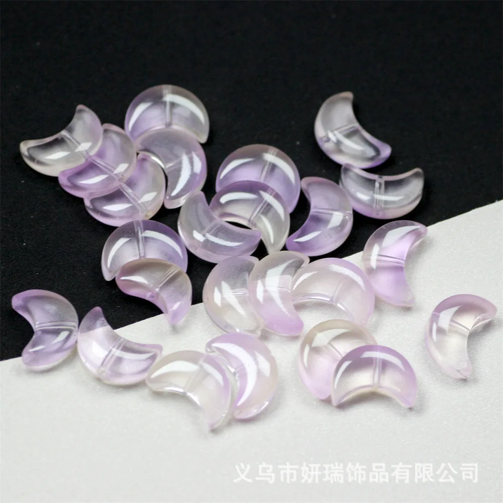 20 шт. 7x1 4 мм цветные стеклянные бусины россыпью полная луна поперечное отверстие приблизительное украшение «сделай сам» заколка для волос браслет подвеска ручной работы