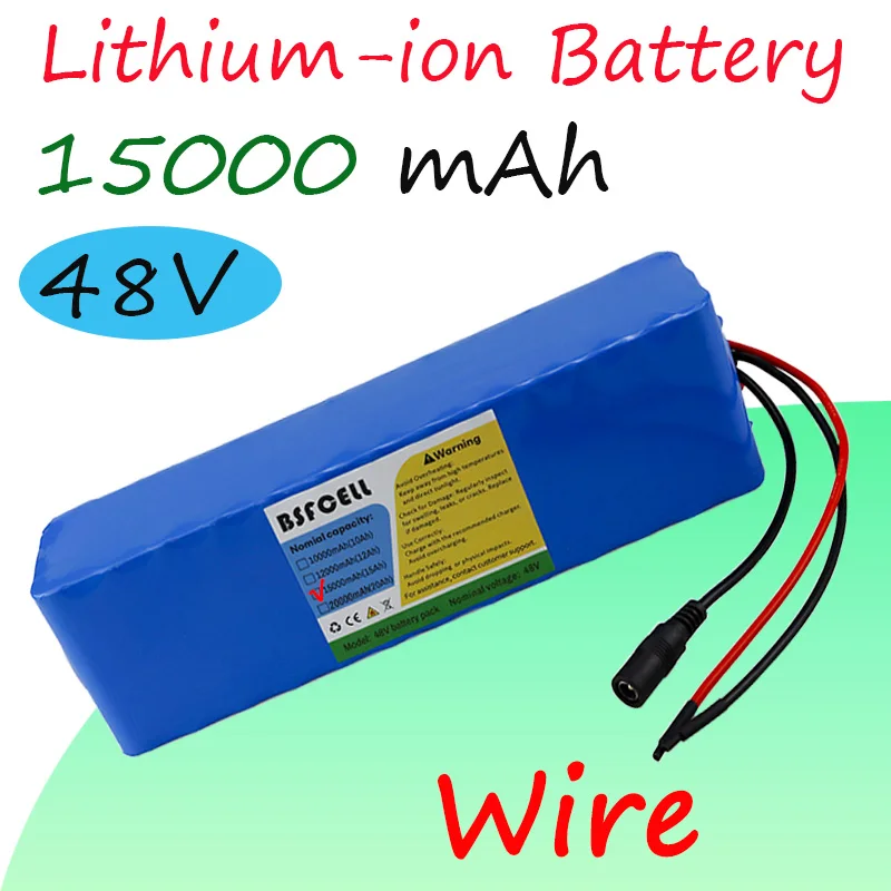 Аккумулятор 48 В 15000 мАч для аккумулятора электронного велосипеда разъем провода