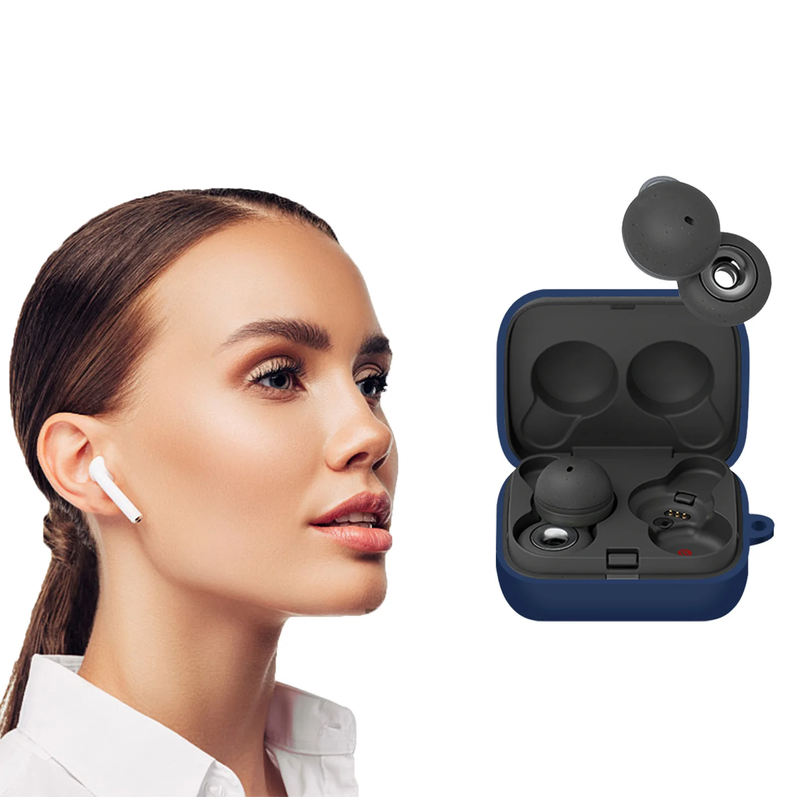 

Silicone Protective Cover Case For For LinkBuds WFL900 Earbuds Charging Box Bluetoothes Headset Headphones Case