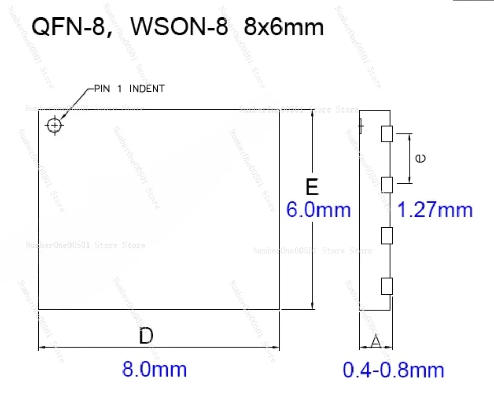 Адаптер-переходник WSON8 QFN8 8x6 мм на DIP8 SF-QFN8-8X6A, премиум-класс, импортный, для программаторов, тестовый зажим (art.: 3920d970fab7a) - 3920d970fab7a