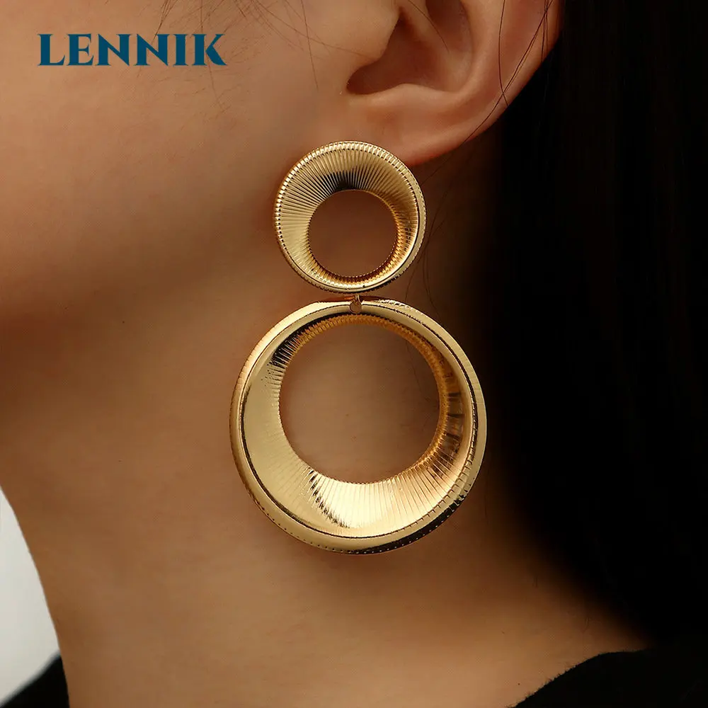 

LENNIK Exaggerated Shape Earrings Fashion Jewelry for Women with Gourd Shape Design