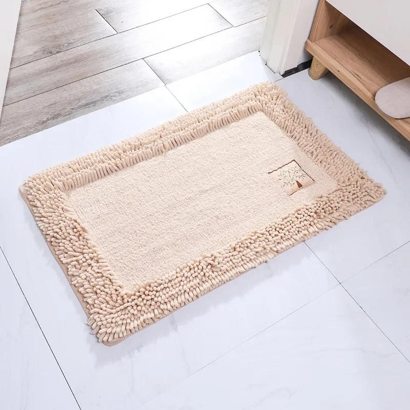 

Модные однотонные домашние коврики из синели, коврики для дверей, абсорбирующие Нескользящие коврики для ванной комнаты, мягкие домашние д...