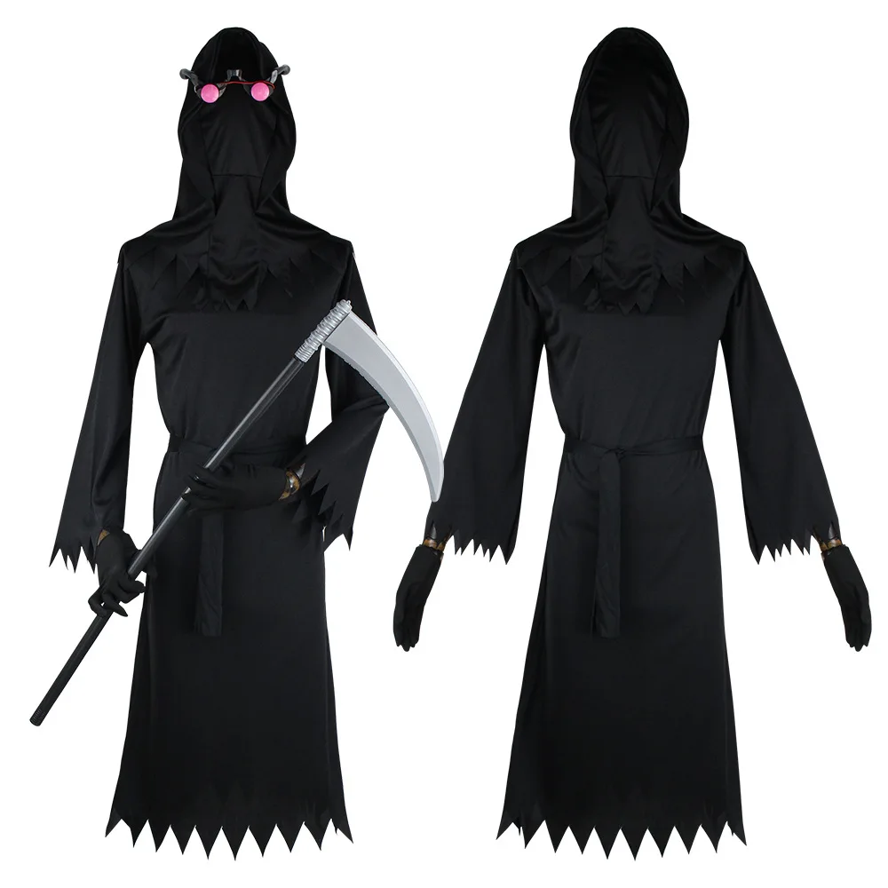 

Boys Grim Reaper Costumes Halloween Kids Role Play Scary Devil Robe Purim Cosplay Ghost Costume for Children