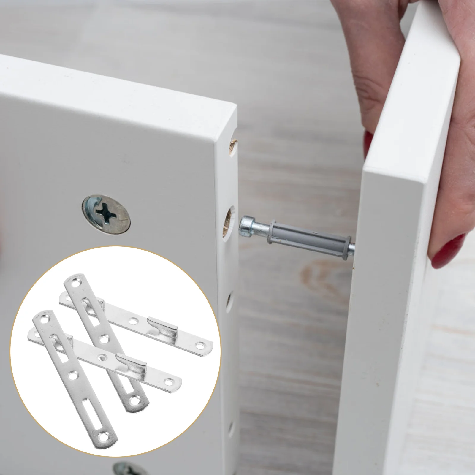 

4pcs Bed Rail Fasteners Bed Rail Brackets Heavy Duty Bed Frame Rail Hardware