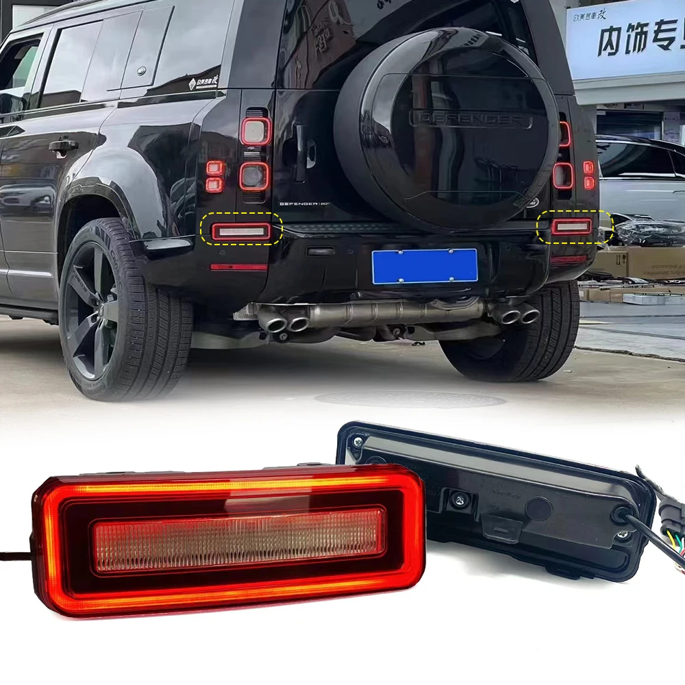 Купи For Land Rover Defender 2020 2021 2022 Rear LED Bumper Light Reflector Tail Brake Stop Lamp Turn Signal Light Car Accessories за 14,015 рублей в магазине AliExpress