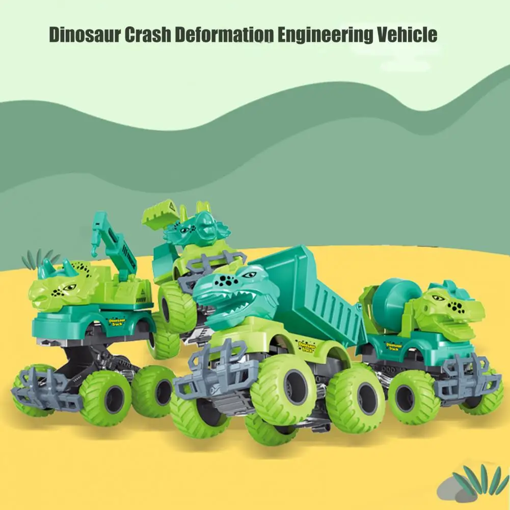 Baby Inertia Car Toy Safe Interactive Colorful Cartoon Dinosaur Baby Blaze Truck Toy for Home