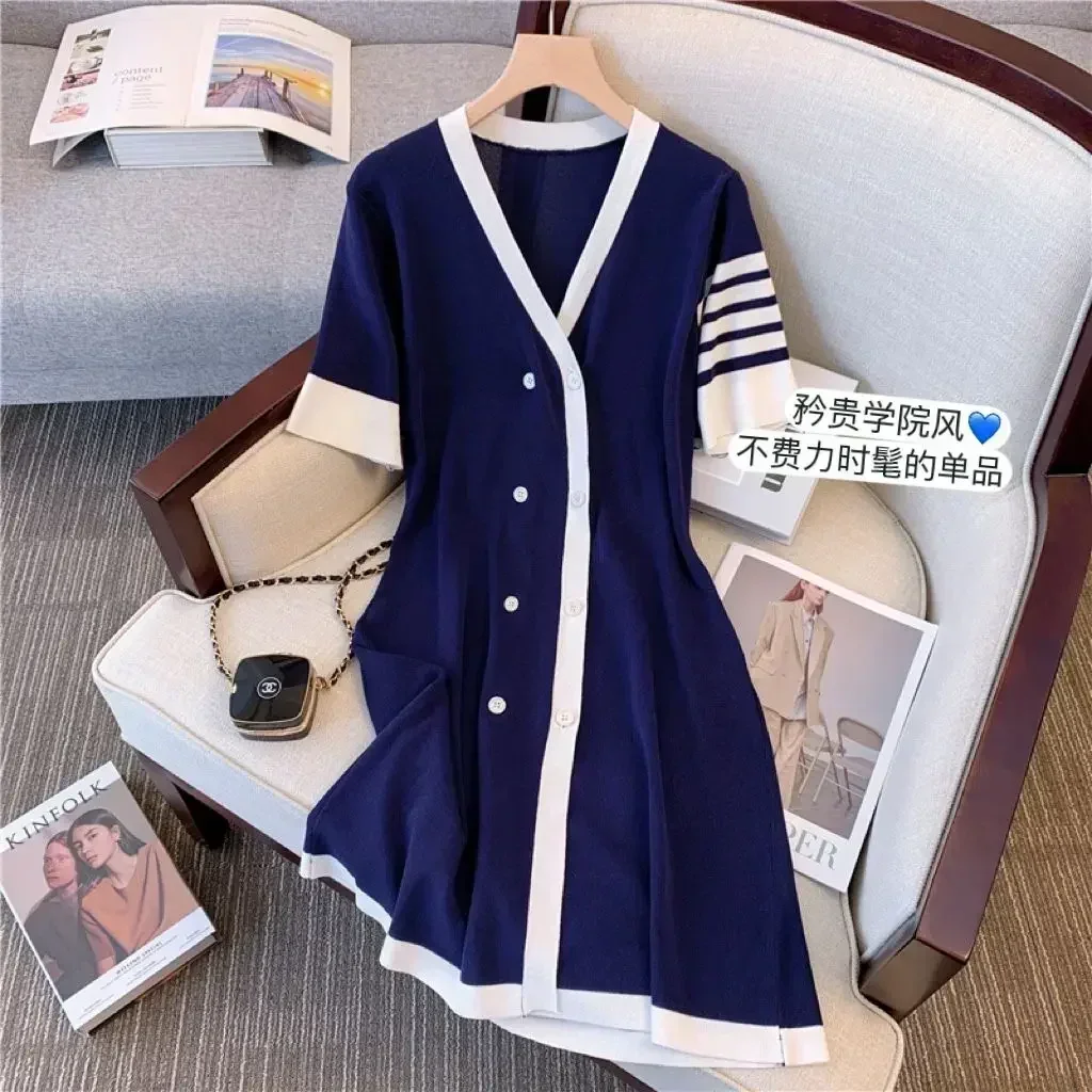 Простая летняя новая юбка 2024 высококачественное темпераментное трикотажное