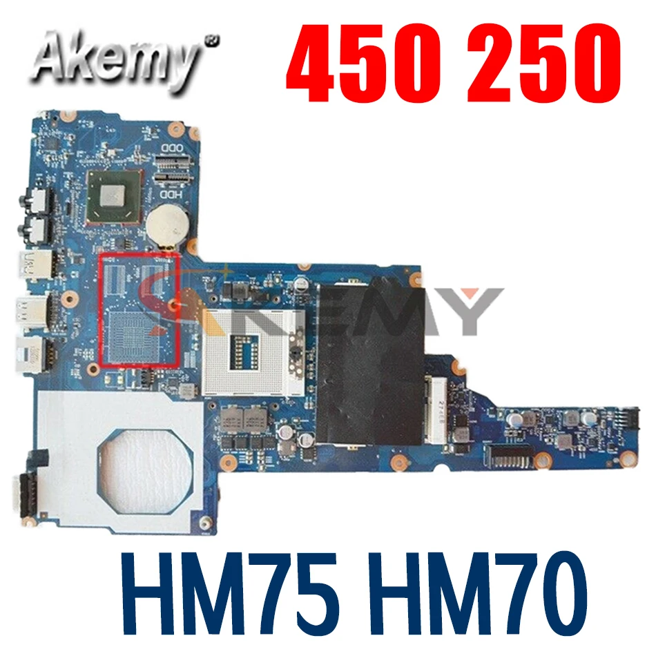 

AKemy 685107-501 685768-601 For HP 450 250 1000 2000 CQ45 Laptop Motherboard HM75 or HM70 UMA DDR3 Mainboard 6050A2493101-MB-A02