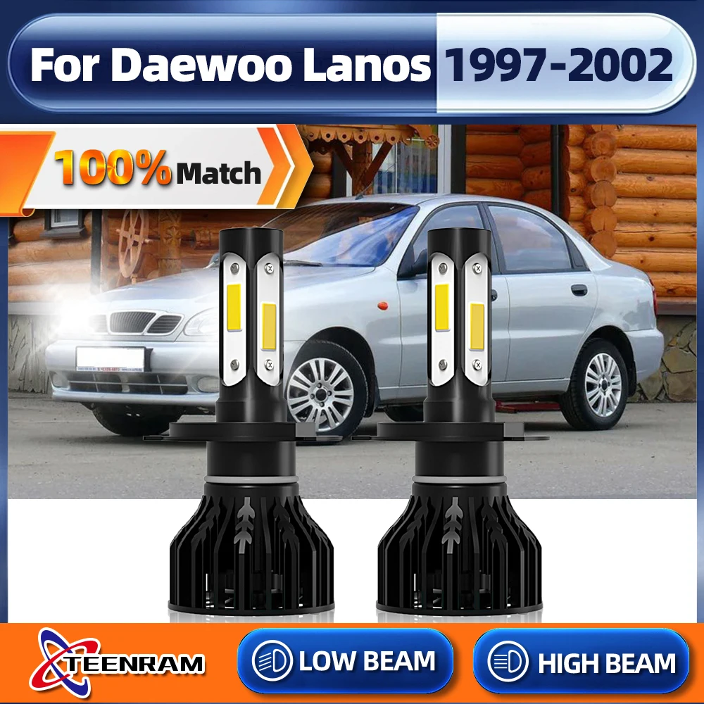 

H4 Led Headlight Bulbs 6000K Led Light Bulb CSP Chip Auto Lamp 20000LM 120W 12V For DAEWOO Lanos 1997 1998 1999 2000 2001 2002