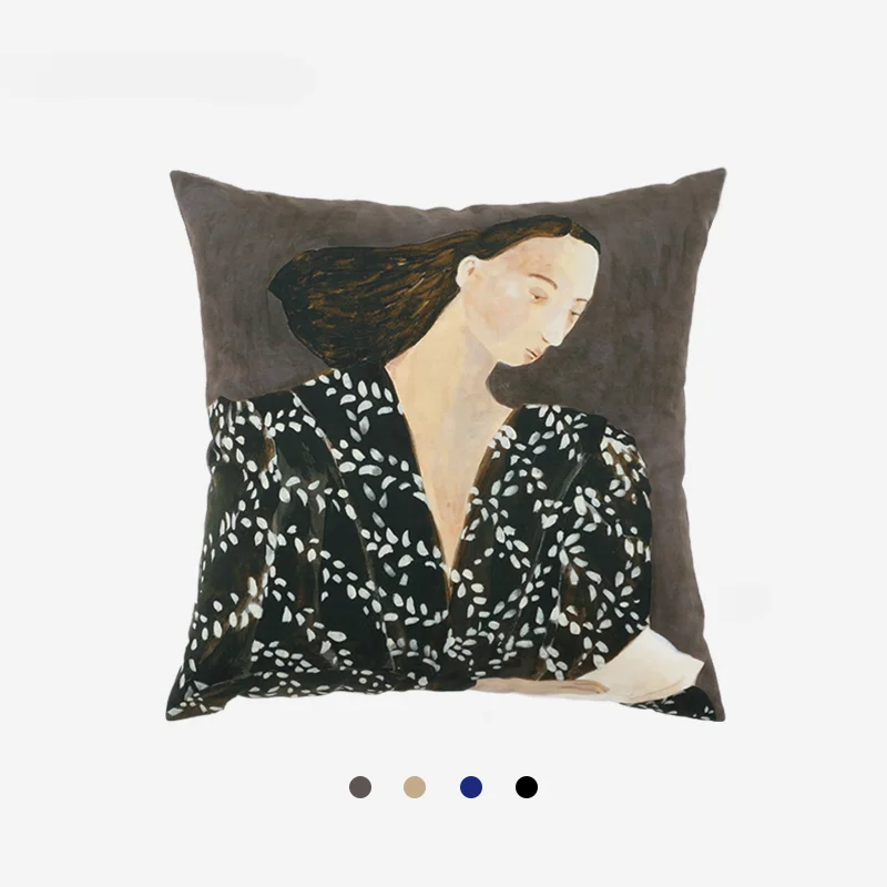 

Illustration Sofia stripe ins style pillow sofa sitting room pillow abstract character cushion