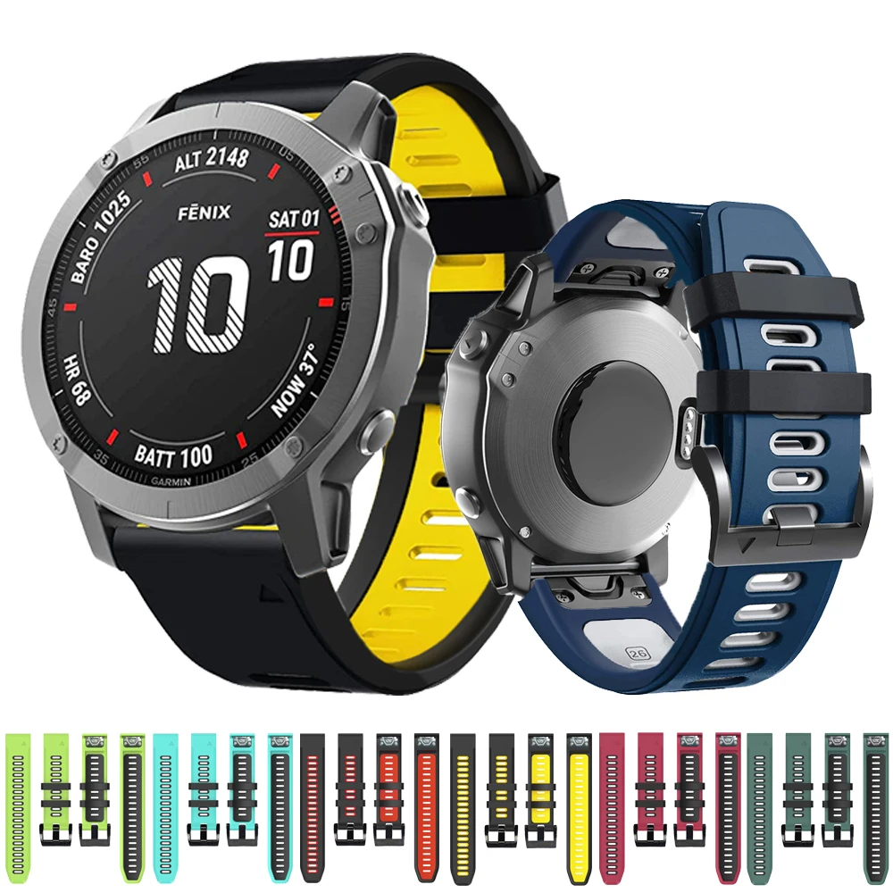 

Силиконовый ремешок для наручных часов Garmin Fenix 7X 7 6 6X Pro 5X 5 Plus 3HR спуск G1 Epix Gen 2 Smartaccessories