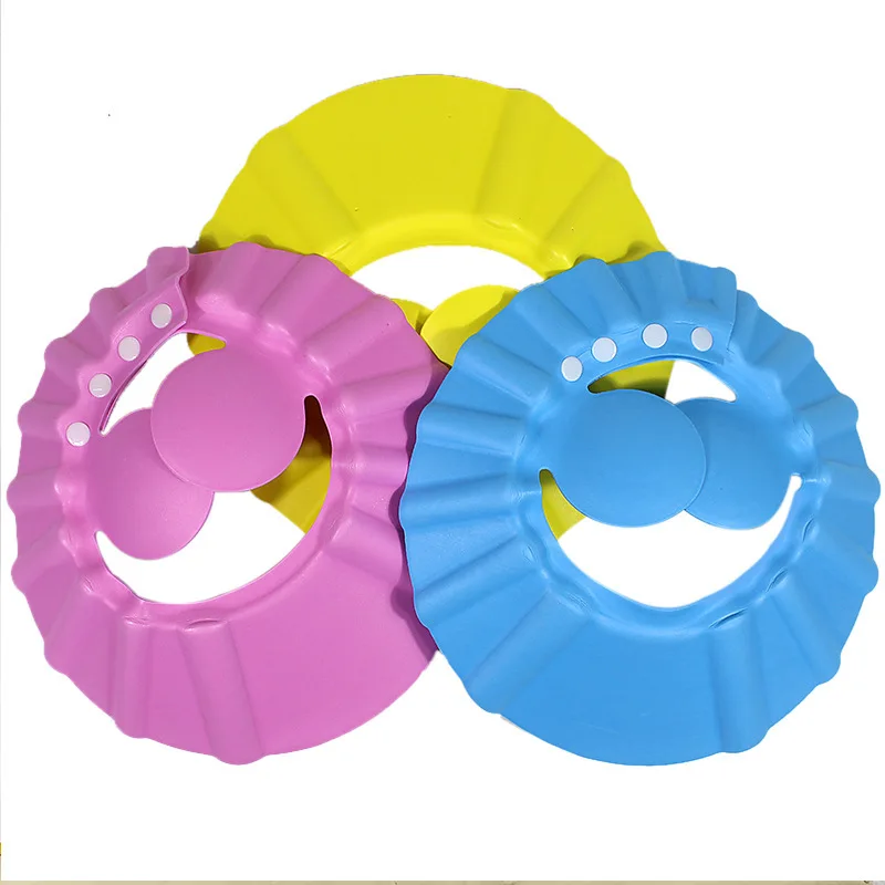 

Baby Shower Cap Adjustable Kids Ear Protection Shampoo Cap Thickened Infant Waterproof Cap Sun Hat