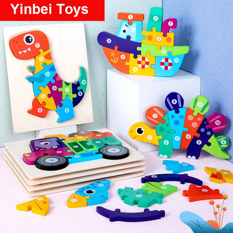 

3D головоломки для детей, игрушки Монтессори, деревянные головоломки, детские игрушки, головоломки Монтессори, умные игры, детские игрушки, динозавры, трафик
