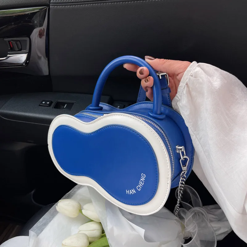 

Contrast color Small PU Leather Shoulder Crossbody Bags for Women 2022 Chain Fashion Brand Handbags and Purses Female Cute Totes