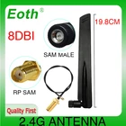 EOTH 1 Антенна 2,4g, 2 шт., 8 дБи, sma, мужской, wlan, Wi-Fi, 2,4 ГГц, антенна IPX ipex 1 SMA, гнездовой Удлинительный кабель, антенна для модуля iot