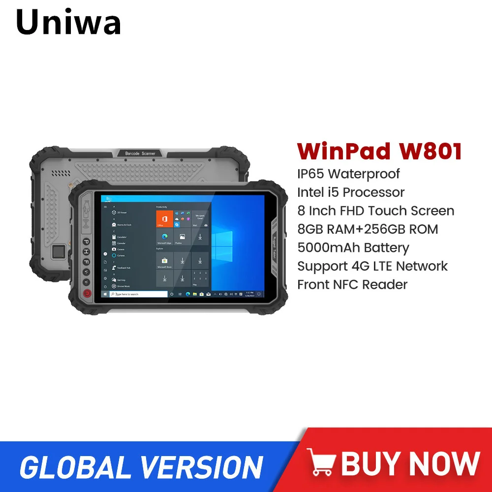 UNIWA WinPad W801 планшет с 8-дюймовым дисплеем, процессором Intel Core i5, ОЗУ 5000 ГБ, ПЗУ 256 ГБ, 13 МП, 2-мя слотами для SIM-карт
