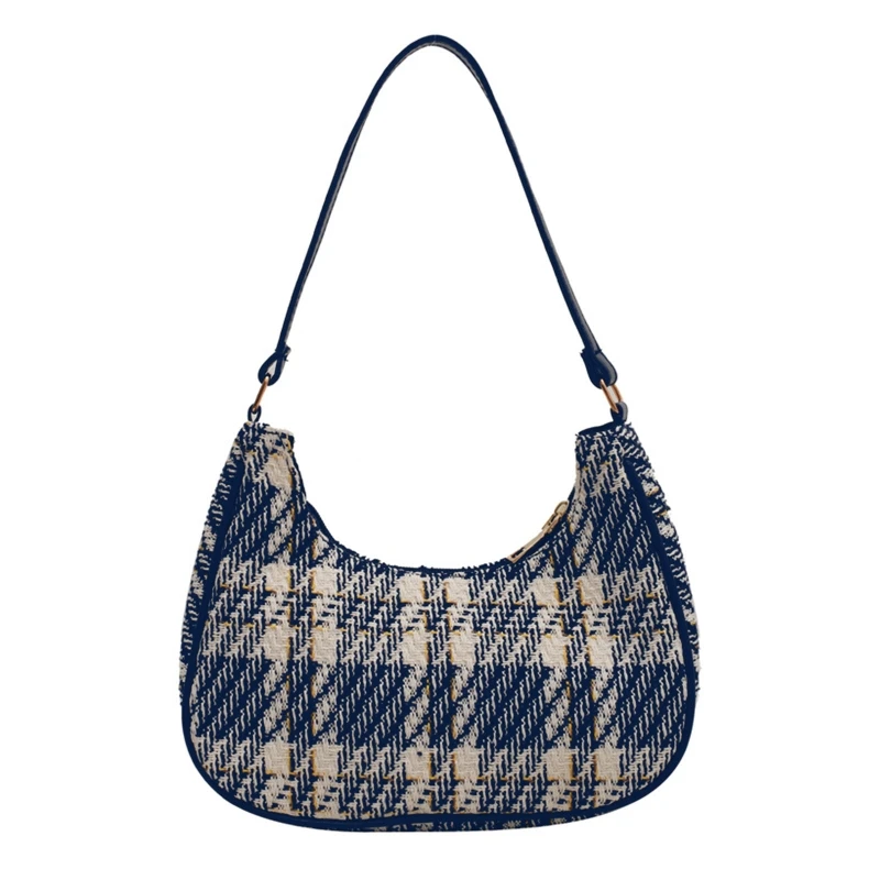 

Women's Canvas Shoulder Handbag Dumpling Bag Girl Female Shoulder Bags with Zipper Closure Large Capacity Crescent Bag