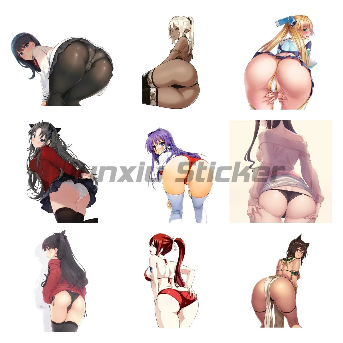 

3D Автомобильная наклейка с большой задницей сексуальные красивые Мультяшные забавные Bosshi оригинальный персонаж аниме виниловые наклейки ...