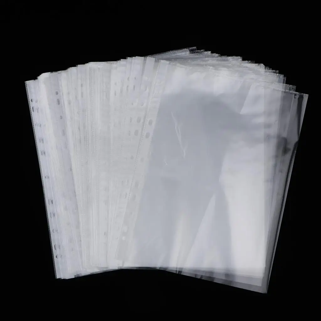 

100 PCS 11 Hole A4 Size Clear with , can Fit Most Sizes of Binder