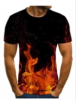 2022 new mens flame t shirt summer fashion short sleeve 3d round neck top casual sports t shirt street large t shirt