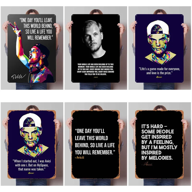 Avicii знак кавычек металлическая Настенная роспись металлические жестяные знаки