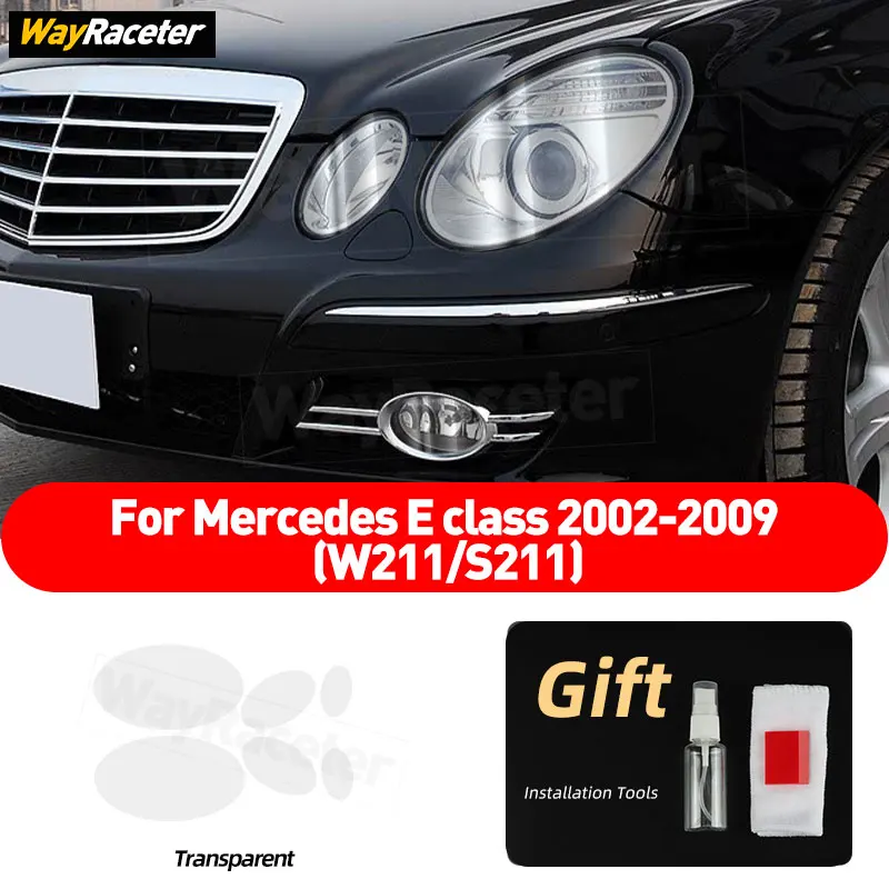 

Защитная пленка для фар автомобиля, прозрачная дымчатая черная наклейка из ТПУ для Mercedes Benz E Class W211 E63 S211 2002-2009, аксессуары